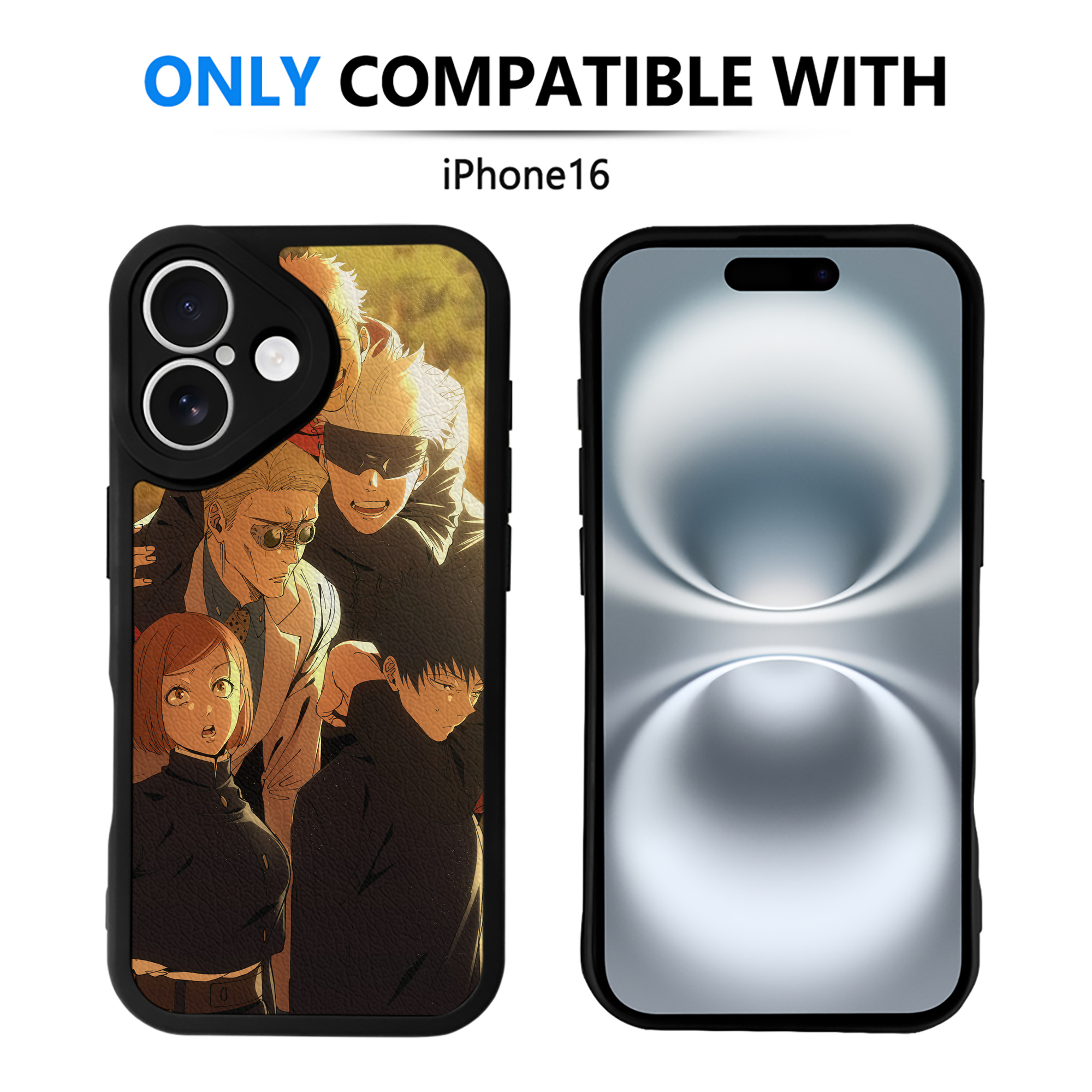 （画像用） 呪術廻戦 Jujutsu Kaisen 【iPhone 16シリーズ対応】シリコンスマホケース（レザー調） 材質：シリコン